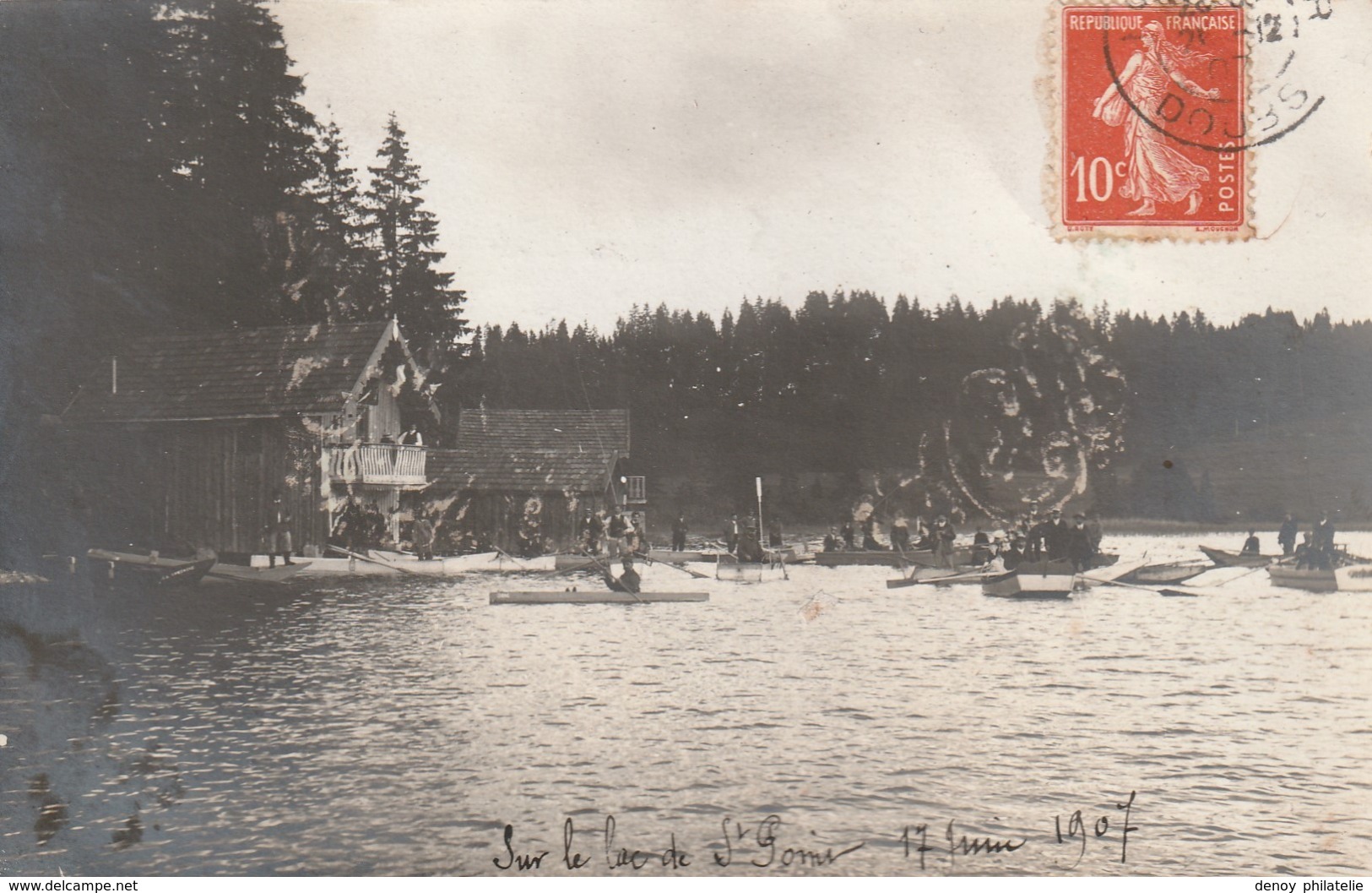 25 / Pontarlier  - Carte Photo Du 17 Juin 1907 - Sur Le Lac De Saint Pomis ... - Pontarlier