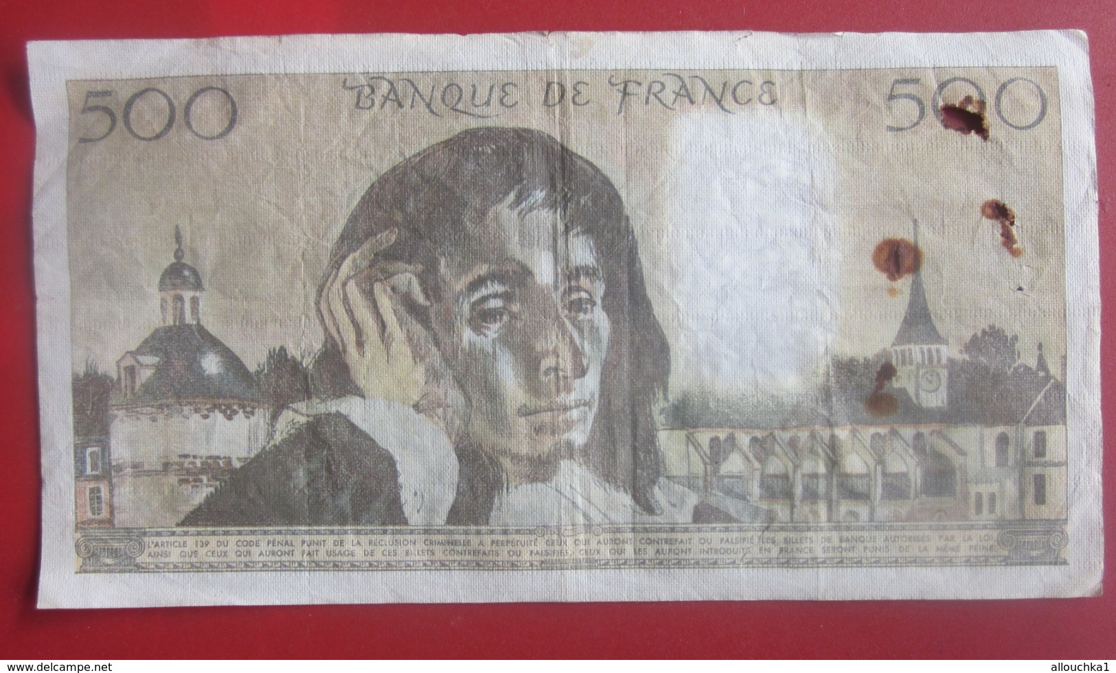 1984 .G. PASCAL Monnaies & Billets France 1962-1997 ''Francs''  500 F 1968-1993 ''Pascal'' Numéro 00771 - 500 F 1968-1993 ''Pascal''