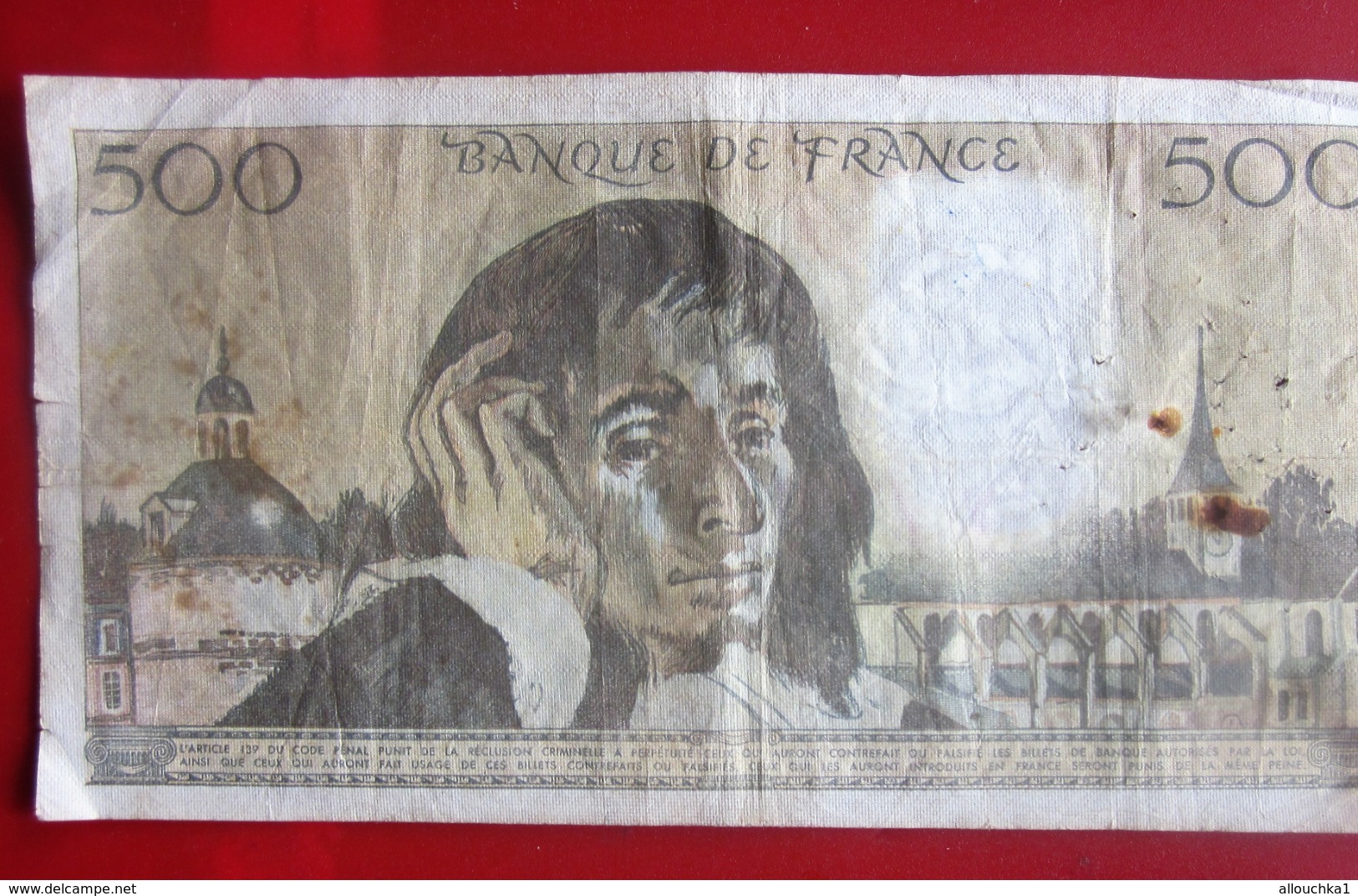 1981.K.  PASCAL Monnaies & Billets France 1962-1997 ''Francs''  500 F 1968-1993 ''Pascal'' Q.137 Numéro 79615 - 500 F 1968-1993 ''Pascal''