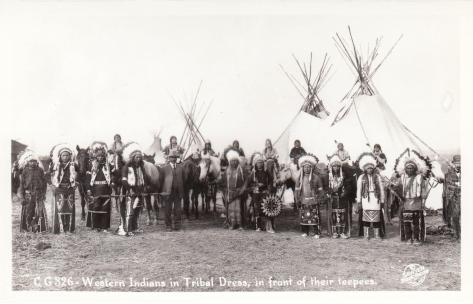 RP: Western Indians In Tribal Dress , 20-30s - Native Americans