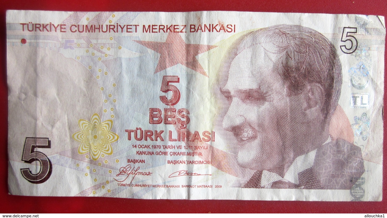 BILLET DE BANK TURQUIE TURKTE CUMHURIYET MERKEZ BANKASI  5 BES TURC LIRASI Monnaies & Billets 1993 - Turchia