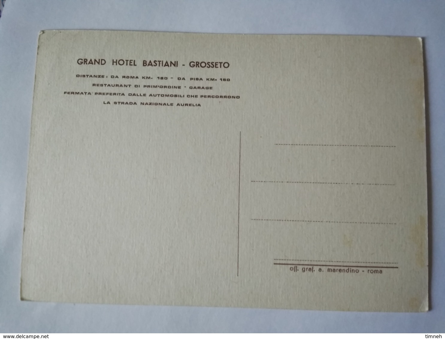 CPM. GRAND HOTEL BASTIANI - GROSSETO - ROMA - ITALIE ROME - Illustration - Non écrite - Bares, Hoteles Y Restaurantes