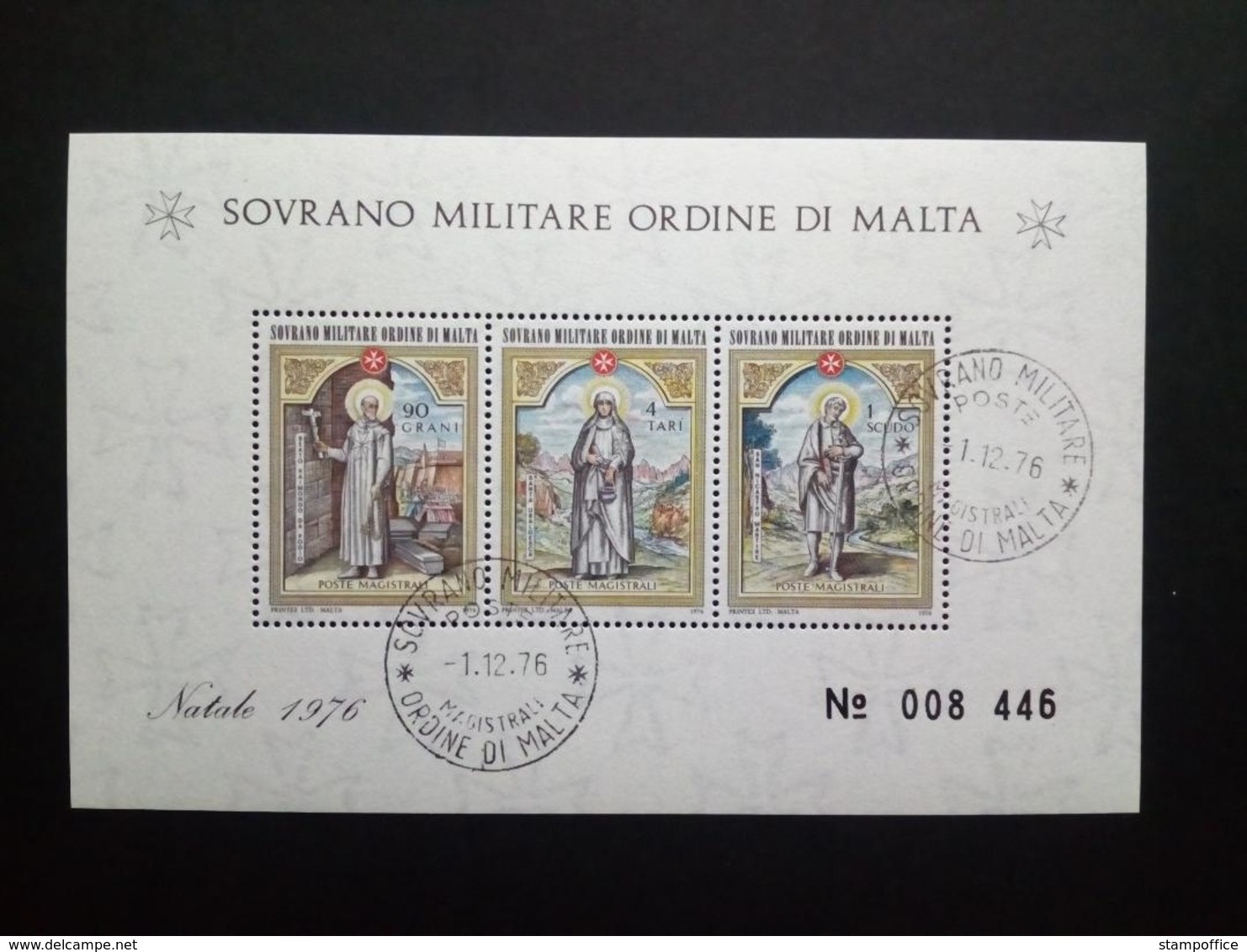 MALTESER ORDEN BLOCK GESTEMPELT WEIHNACHTEN 1976 - Malta (Orden Von)