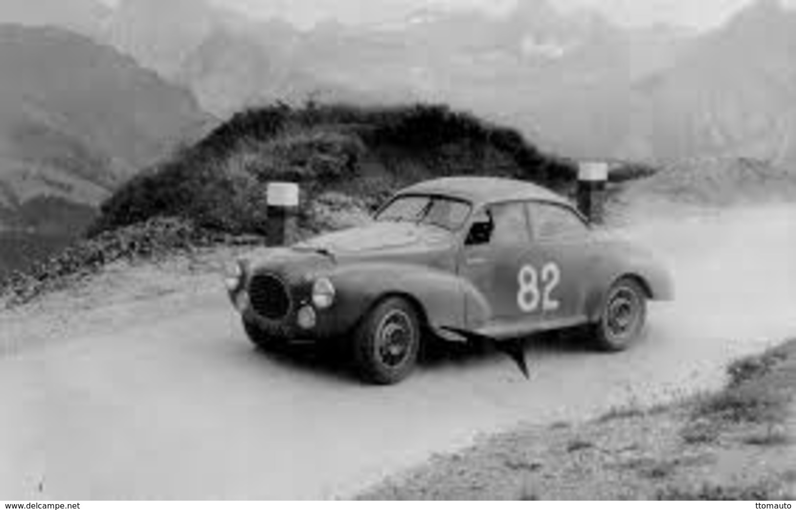 Liège-Rome-Liège Rally 1955  -  Peugeot 203 Speciale  -  Pilote: Paul Guiraud  -  15x10cms PHOTO - Rally