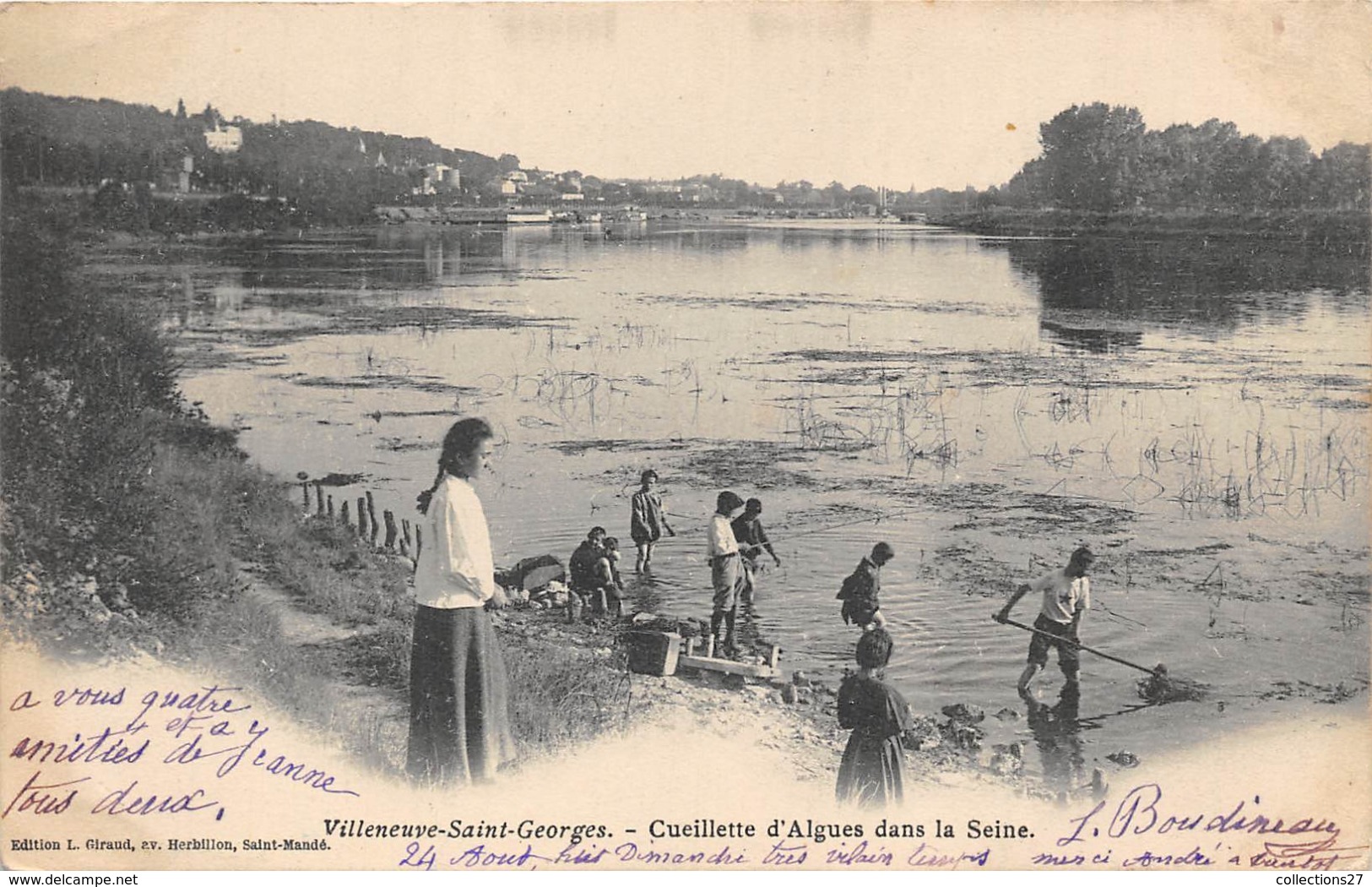 94-VILLENEUVE-SAINT-GEROGES- CUIELLETTE D'ALGUES DANS LA SEINE - Villeneuve Saint Georges