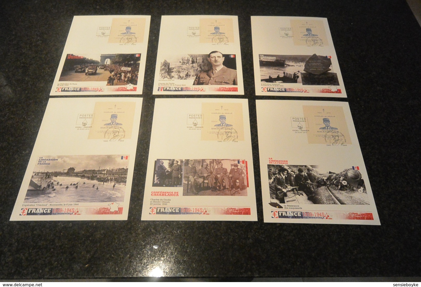 GR598- Personalised Set FDC Rwanda -Rwandiase 2012 -   France 1939-1945 - Charles De Gaulle  - Weigth Above 100gr. - De Gaulle (General)