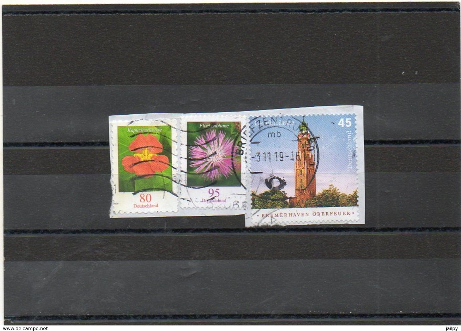 ALLEMAGNE    3 Timbres 80 C, 95 C, Et 45 C   2007 Et 2019    Sur Fragment Oblitérés - Gebraucht