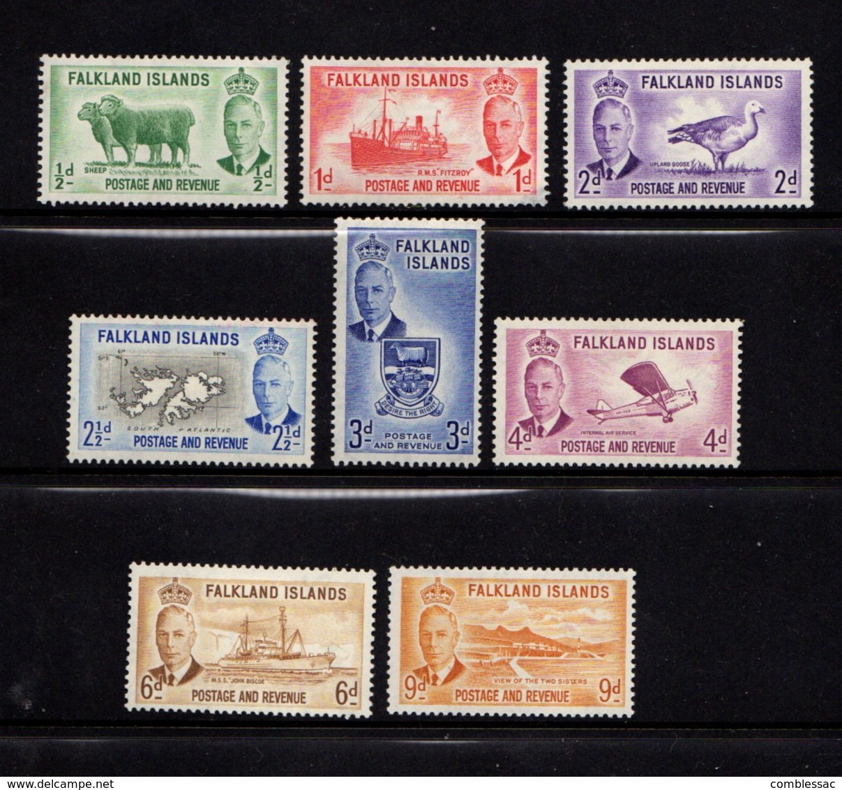 FALKLAND  ISLANDS    1952    Various  Designs    Part  Set  Of  8    MH - Falkland Islands