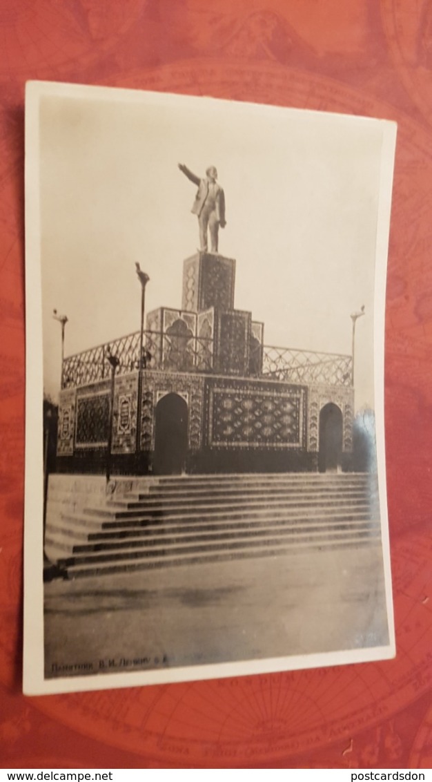 Russian Asia. Ashgabat / Ashkhabad. Lenin Monument. OLD Soviet PC. 1934 - Turkménistan