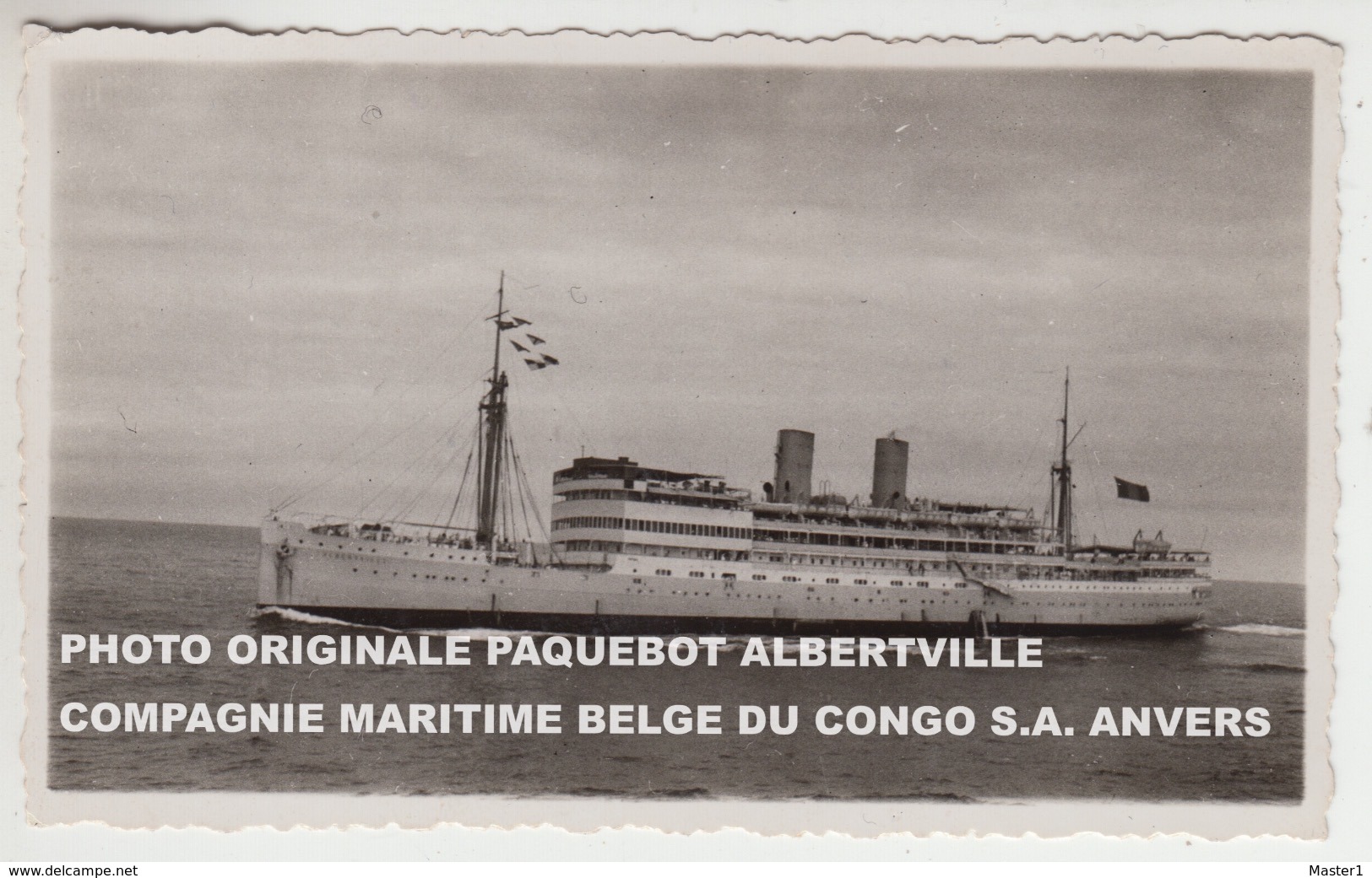 PHOTO ORIGINALE PAQUEBOT ALBERTVILLE COMPAGNIE MARITIME BELGE DU CONGO S.A. ANVERS - Paquebots