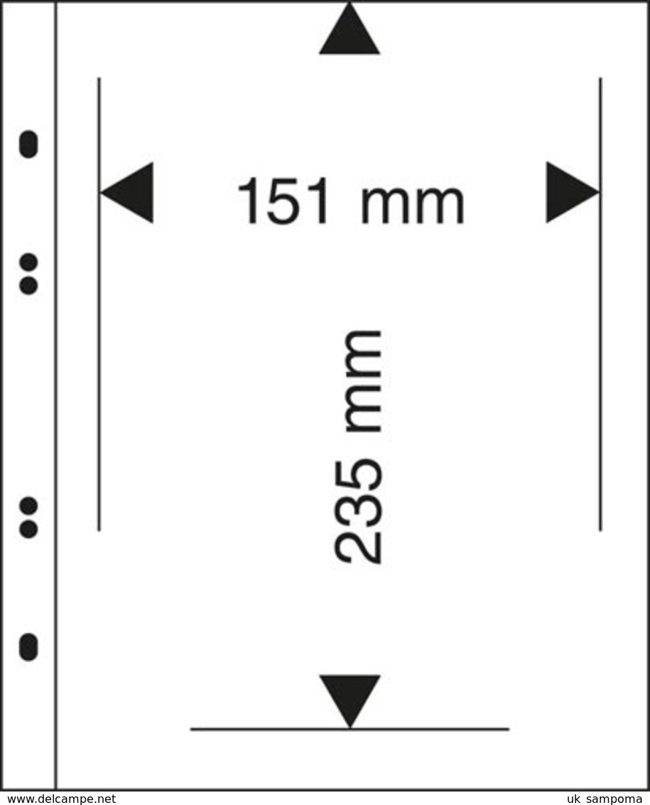 Lindner MU1340 Multi Collect Pages With 1 Pocket (151 X 235 Mm), Crystal Clear - Pack Of 10 - Blank Pages