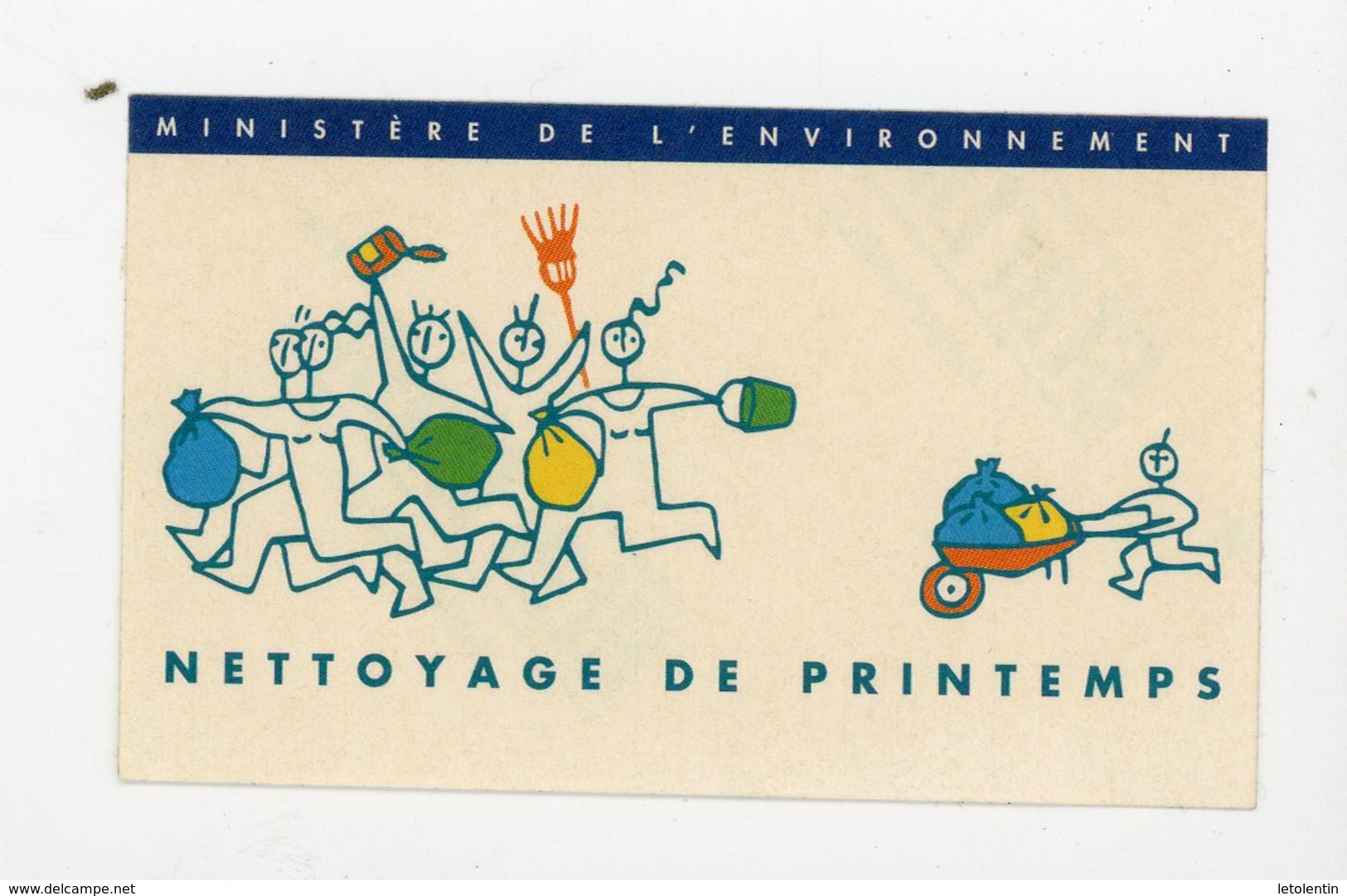 AUTOCOLLANT : NETTOYAGE DE PRINTEMPS - MINISTÈRE DE L'ENVIRONEMENT (6X10 CM) - Adesivi