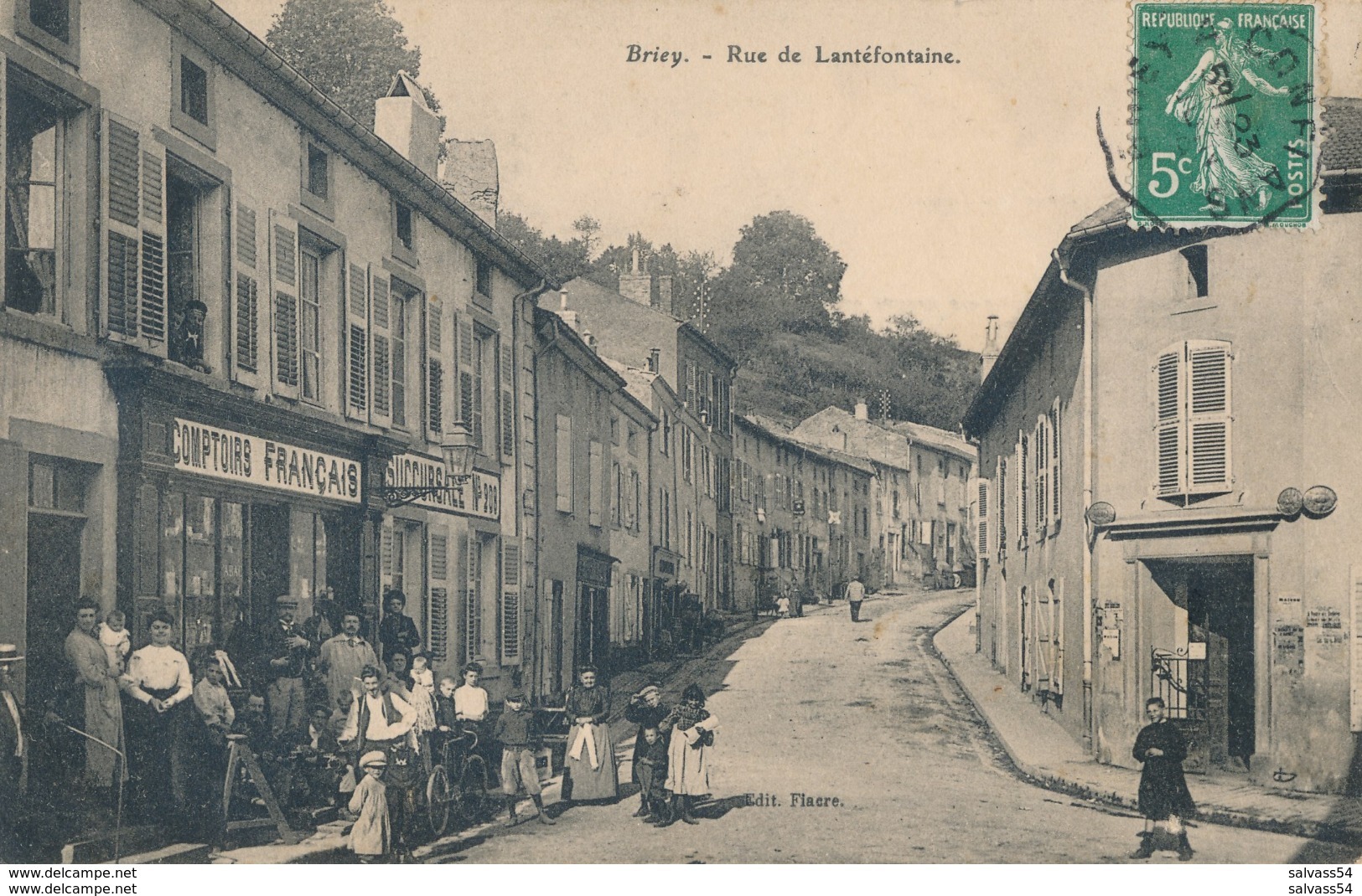 54) BRIEY : Rue De Lantéfontaine (animée !!) - 1909 - Comptoirs Français - Briey