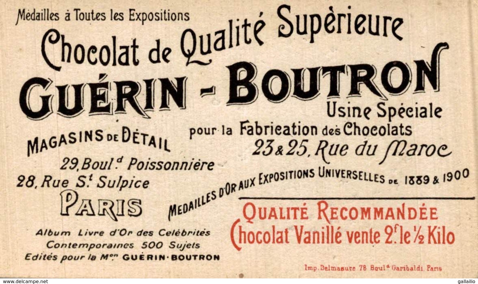 CHROMO CHOCOLAT GUERIN BOUTRON PRINCESSE DE ROUMANIE - Guerin Boutron