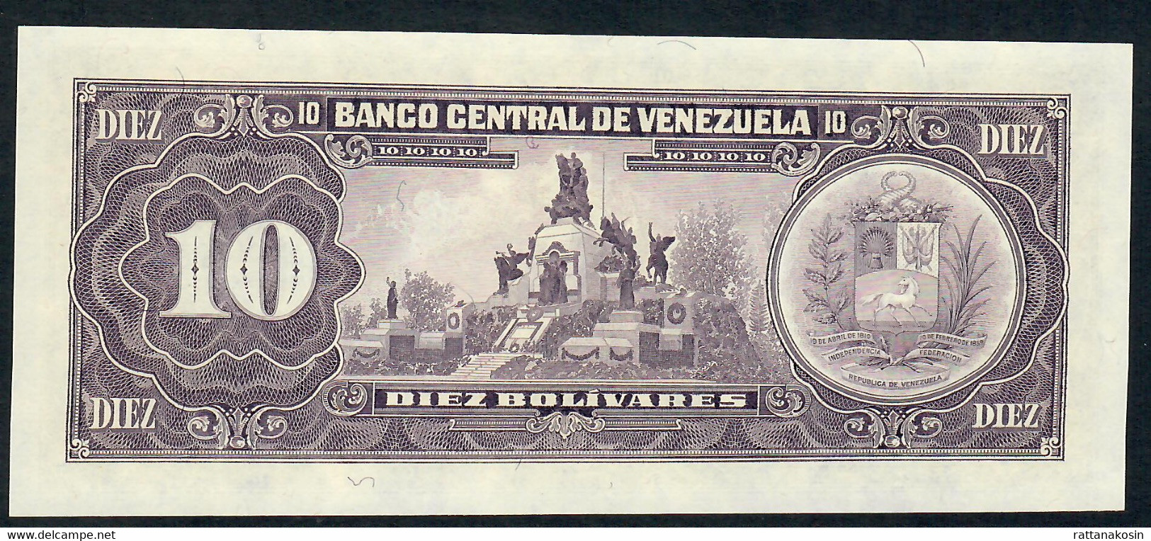 VENEZUELA  P61a  10  BOLIVARES  1986    UNC. - Venezuela