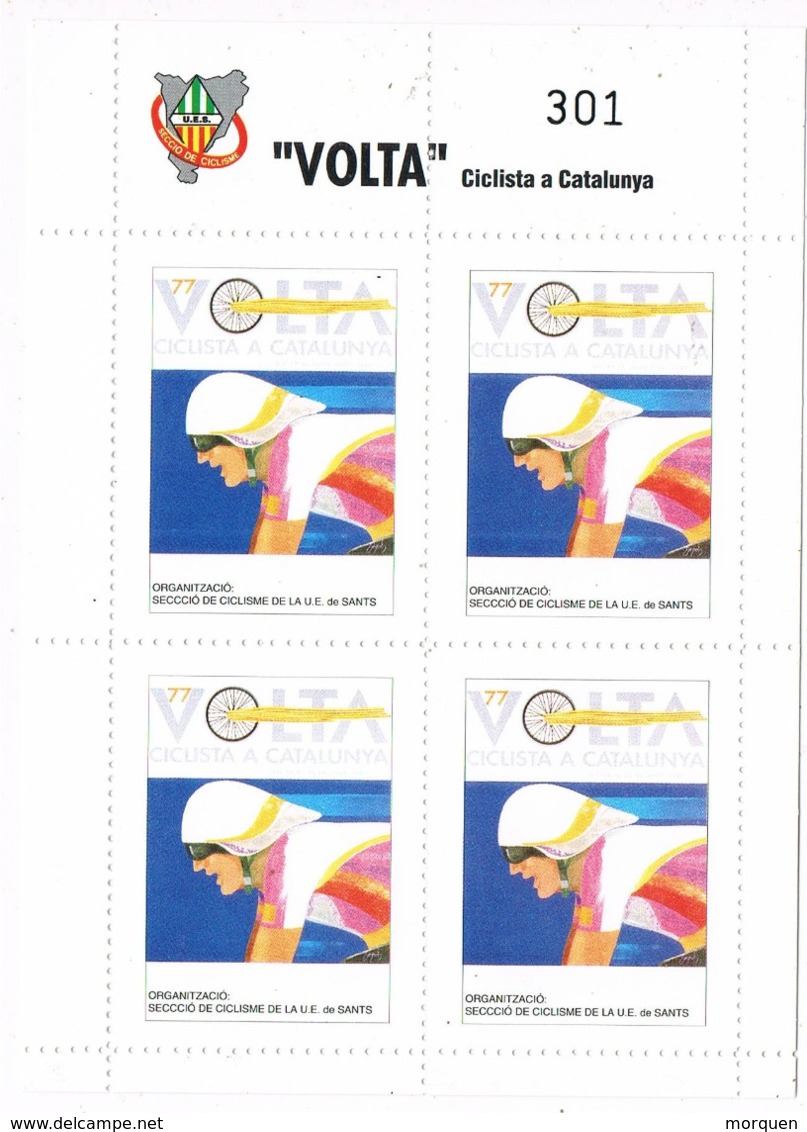 34395. Hojita 4 Viñetas 77 VOLTA Ciclista Catalunya 1997. Dentada ** - Variedades & Curiosidades