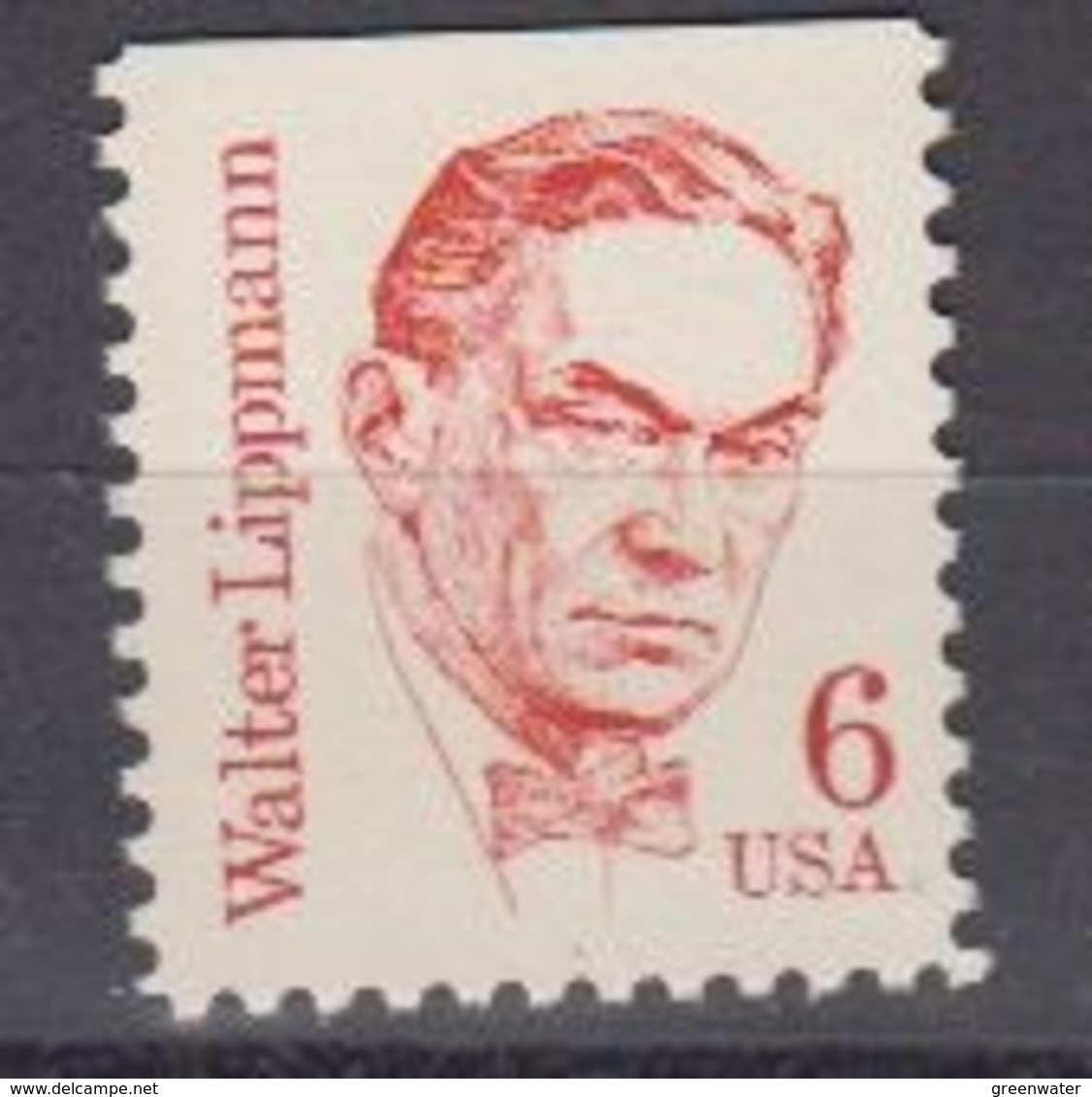 USA 1985 Walter Lippmann 1v (1side Cut) ** Mnh (45087F) - Ongebruikt