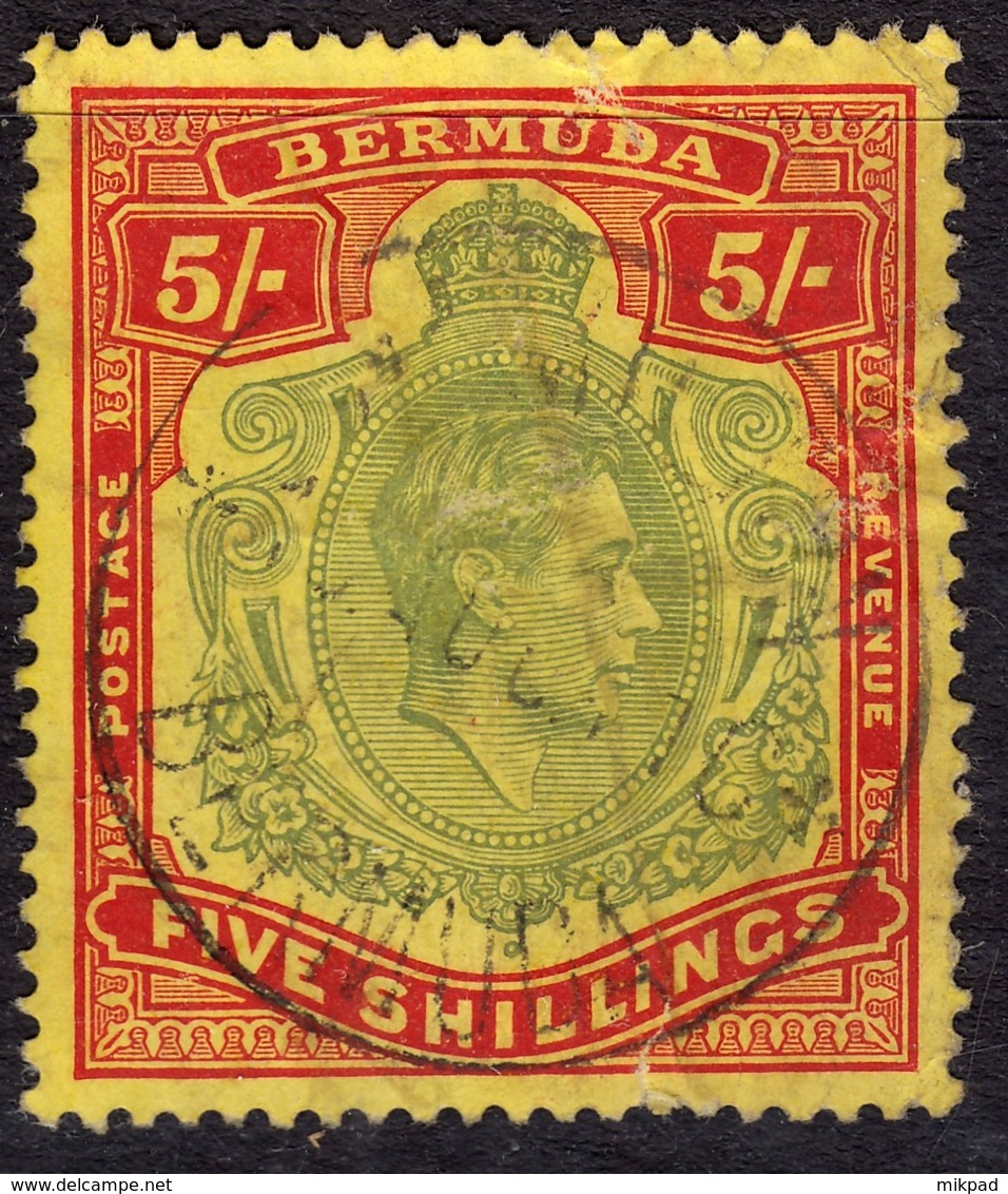 Bermuda 1938 5/- SG118 - Used (faults) - Bermuda