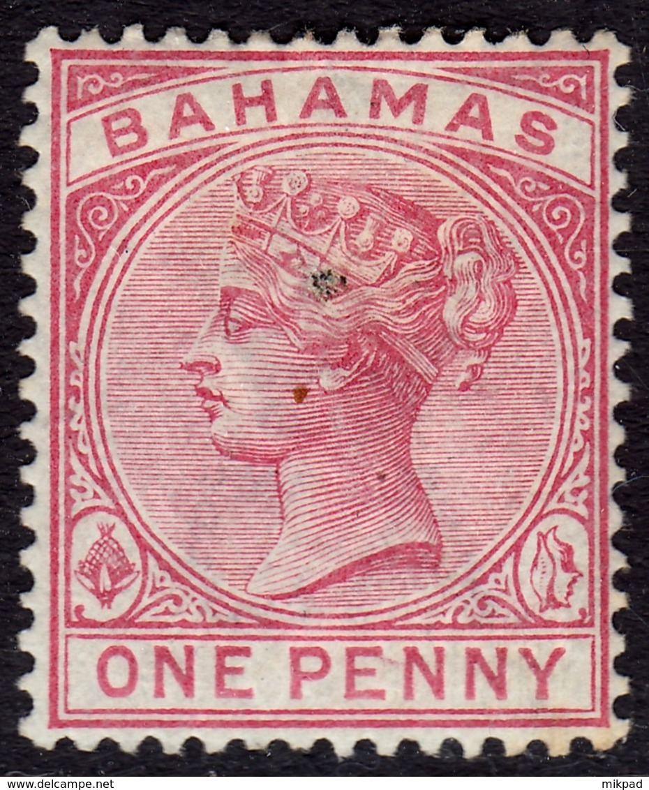 Bahamas 1884-90 1d  Pale Rose SG47 - Mint Previously Hinged - Bahamas (1973-...)