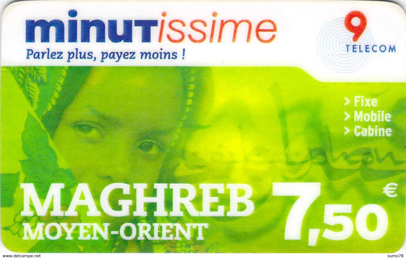 Carte Prépayée  - MINUTISSIME MAGHREB   -  Prépaid - Other & Unclassified