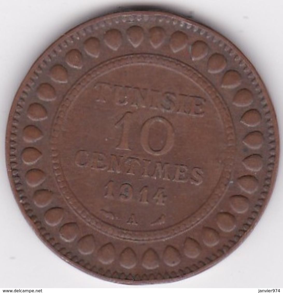 PROTECTORAT FRANCAIS. 10 CENTIMES 1914 A. BRONZE - Tunesië