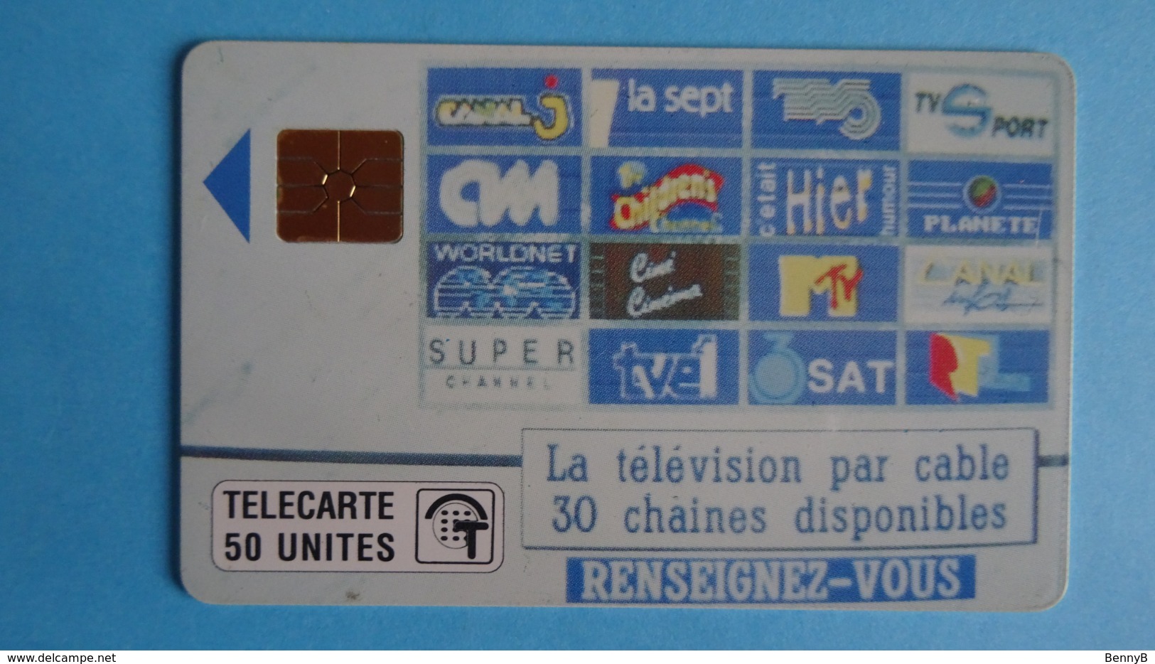 MONACO - TELECARTE "LA TELEVISION PAR CABLE 30 CHAINES.." 50u Tirage 50 000ex  - 01/1991 -  Sté Monég. Des Eaux - Monace