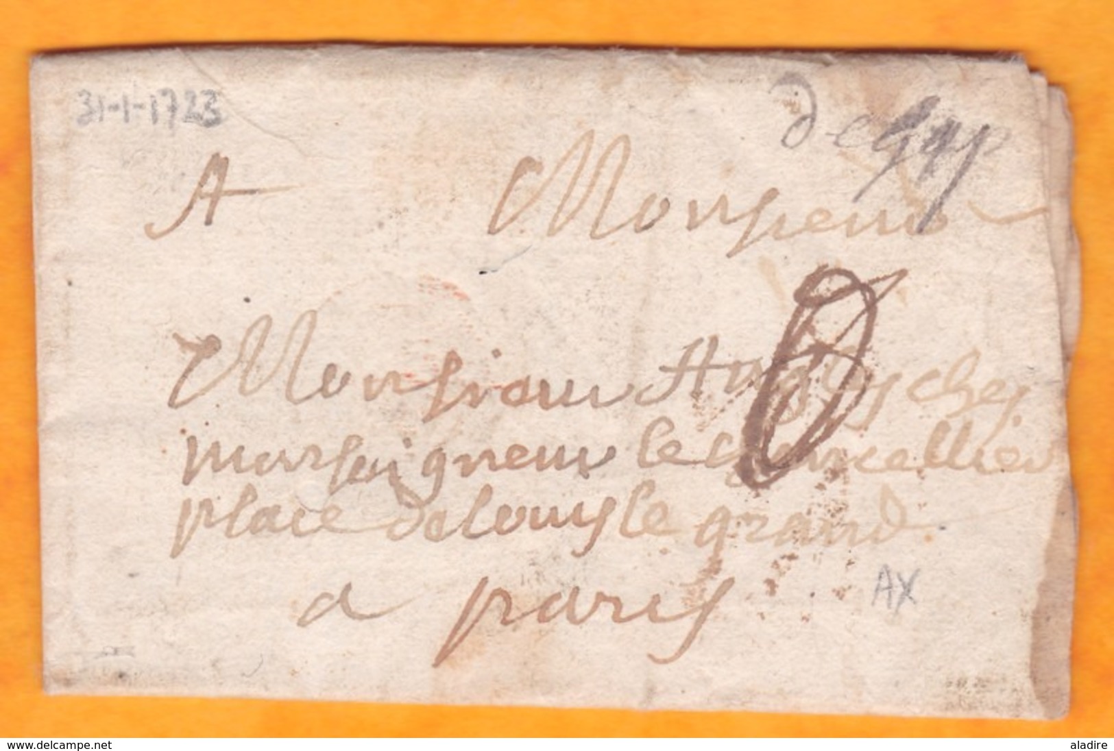 1723 - Marque Postale Manuscripte De GAP Sur Lettre Pliée Avec Corresp De Tallard, Hautes Alpes Vers Paris - 1701-1800: Précurseurs XVIII