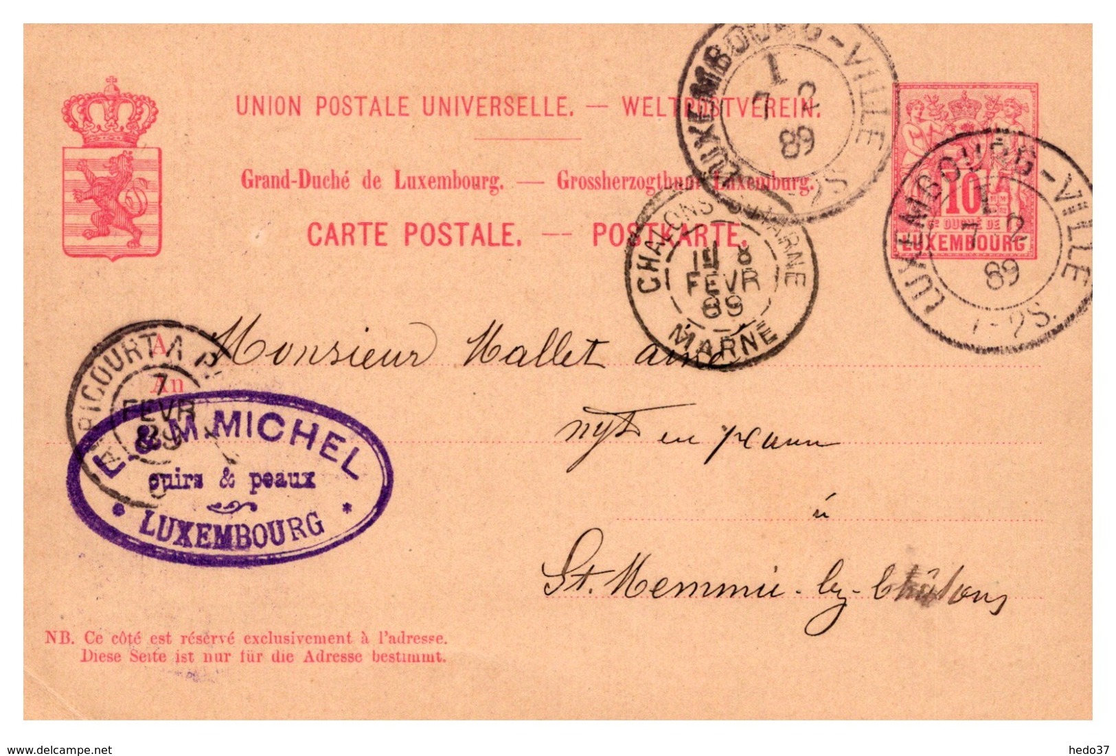 Luxembourg Entiers Postaux - TB - Stamped Stationery