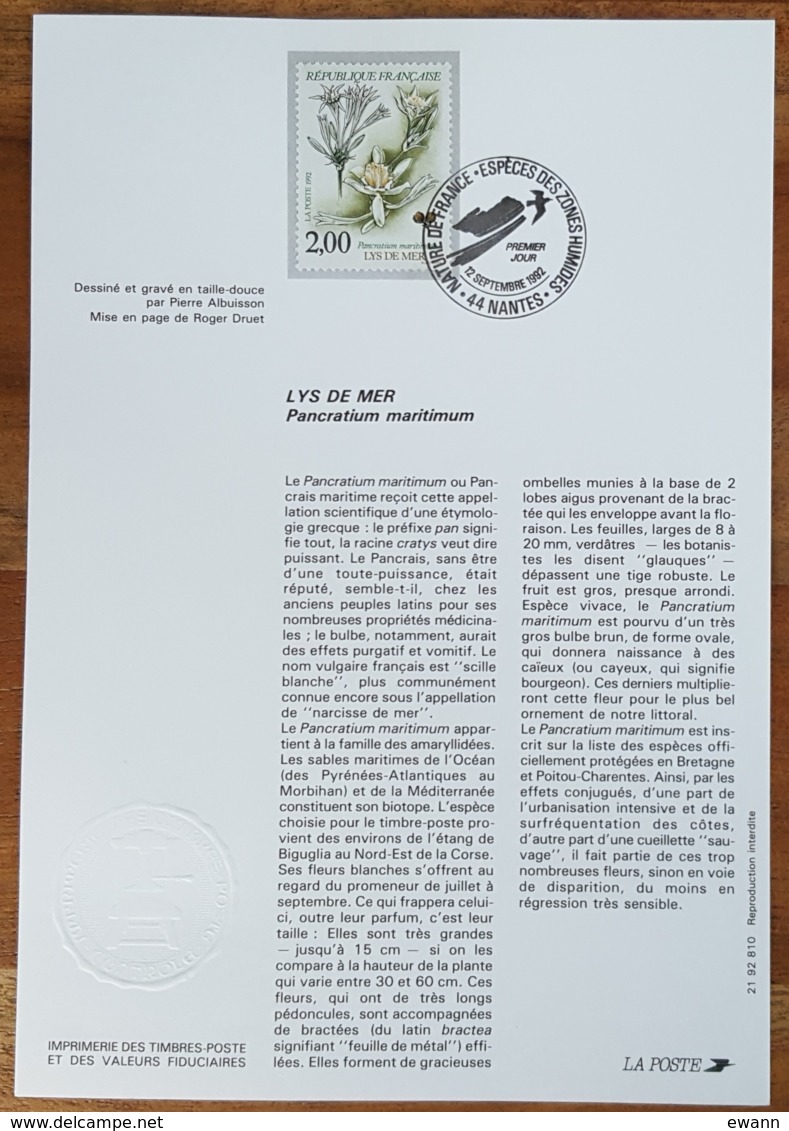 FDC Sur Document - YT N°2766 - NATURE DE FRANCE / FLEURS DES ZONES HUMIDES - 1992 - 1990-1999