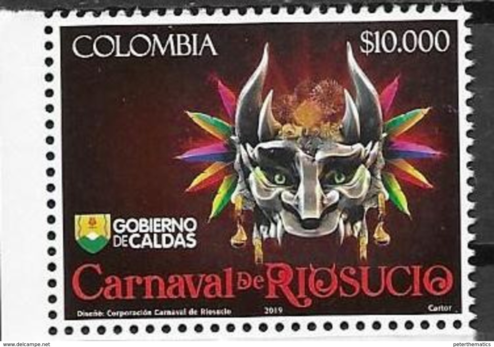 COLOMBIA, 2019, MNH, MASKS, CARNIVAL, 1v - Carnival