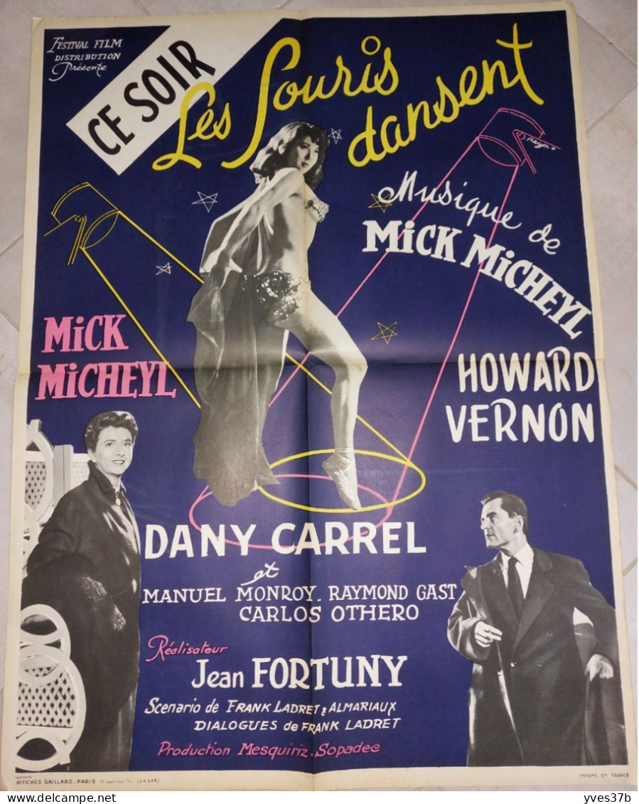 Ce Soir Les Souris Dansent, Mick Micheyl, D. Carel...1956 - Affiche 60x80 - TTB - Manifesti & Poster