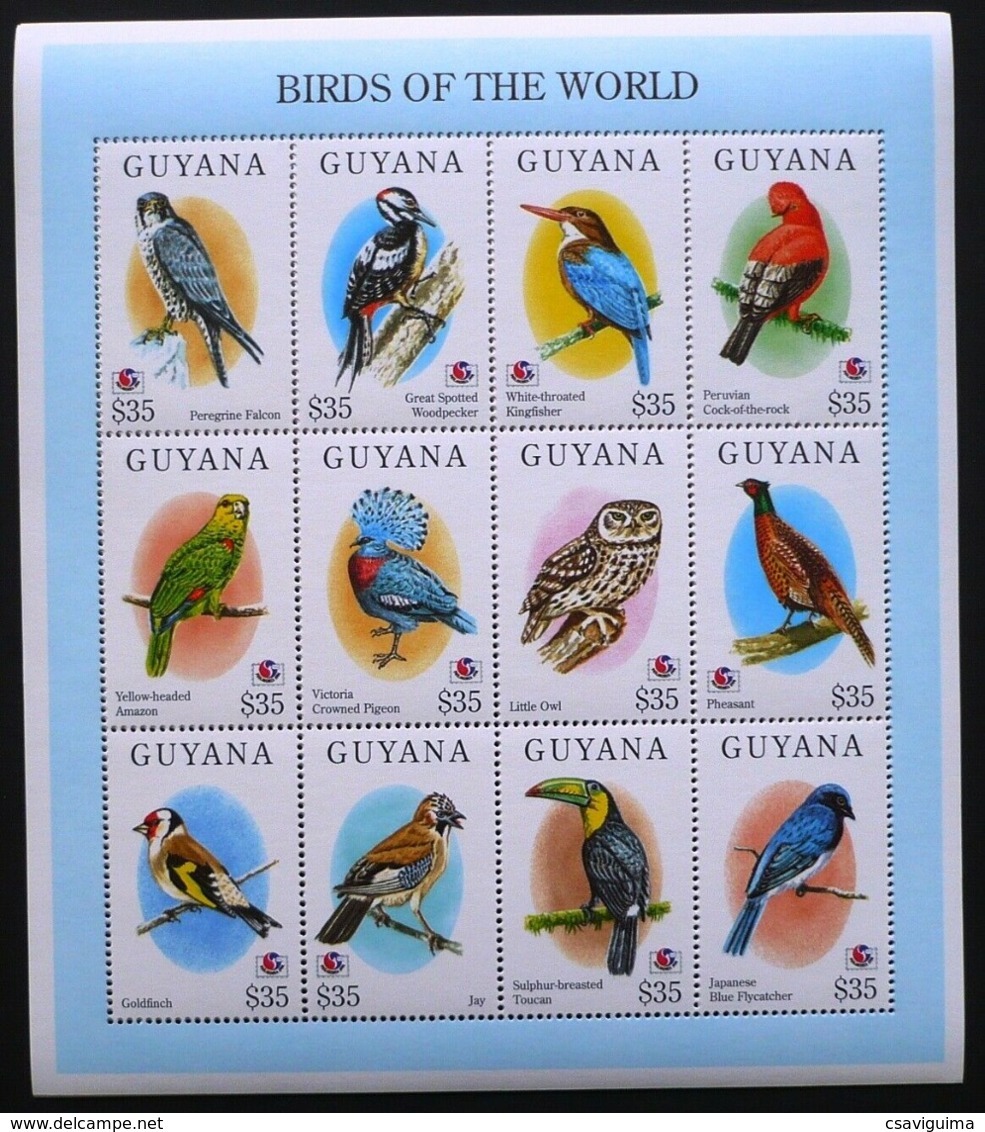 Guyana - 1994 - Birds Of The World - Yv 3550/61 - Sonstige & Ohne Zuordnung