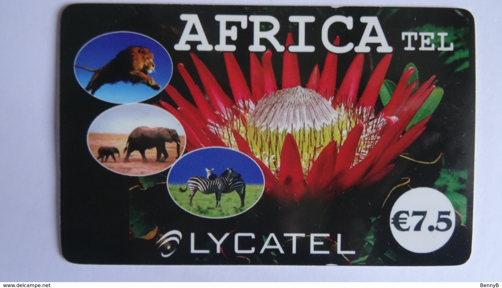 FRANCE CARTE PREPAYEE LYCATEL/ AFRICA TEL 7,5 € VALIDITE 25/12/2010 -  Bon état Voir Scan - Andere & Zonder Classificatie