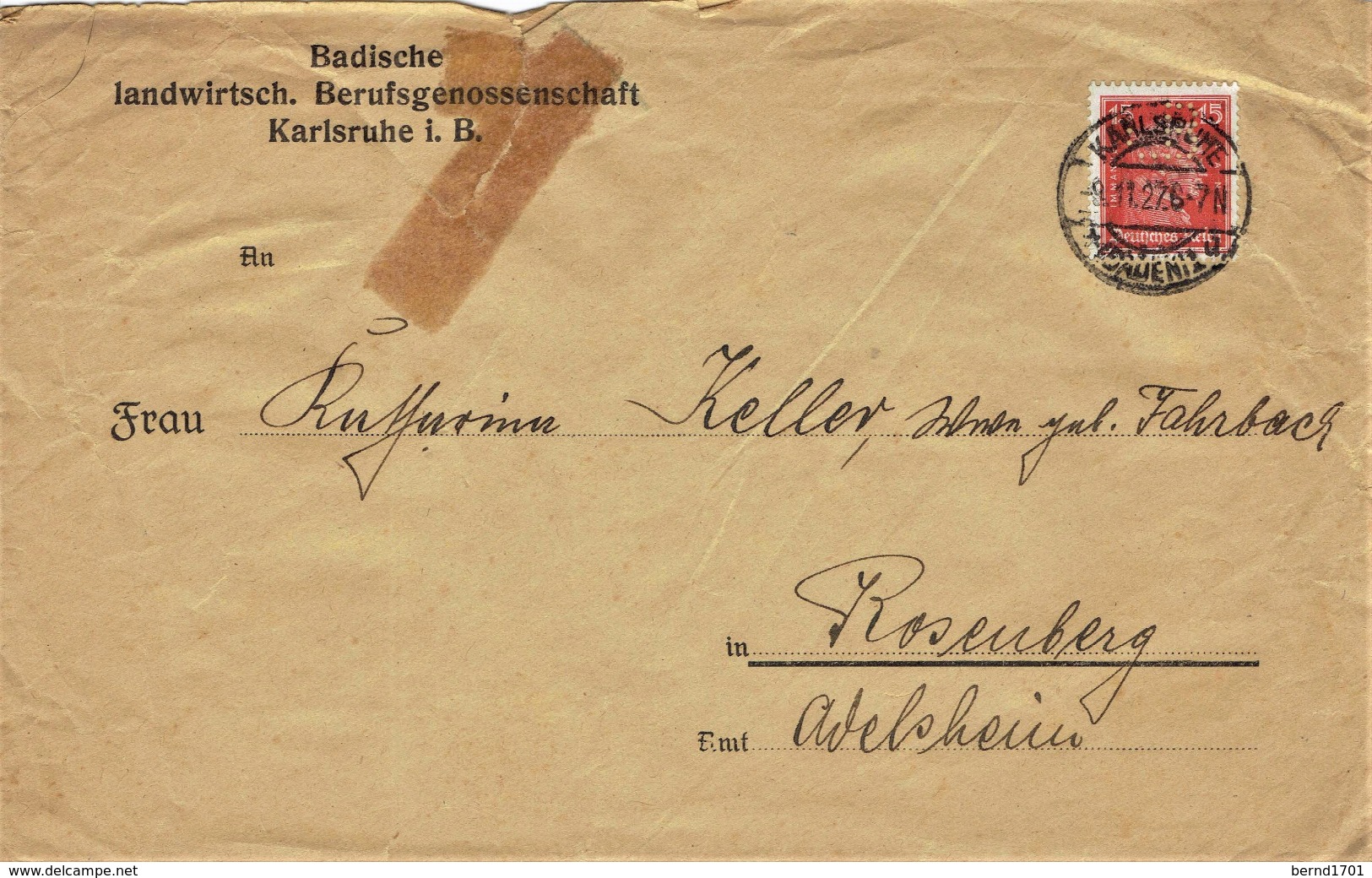 Deutsches Reich - Umschlag Echt Gelaufen / Cover Used # Perfin (A914) - Briefe U. Dokumente