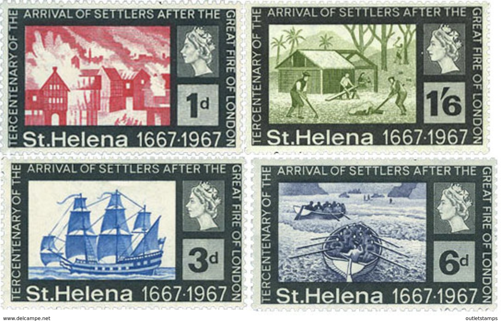 Ref. 168544 * NEW *  - ST. HELENA . 1967. 300TH ANNIVERSARY OF THE ARRIVAL OF LONDON EMIGRANTS AFTER THE GREAT FIRE IN L - Isla Sta Helena