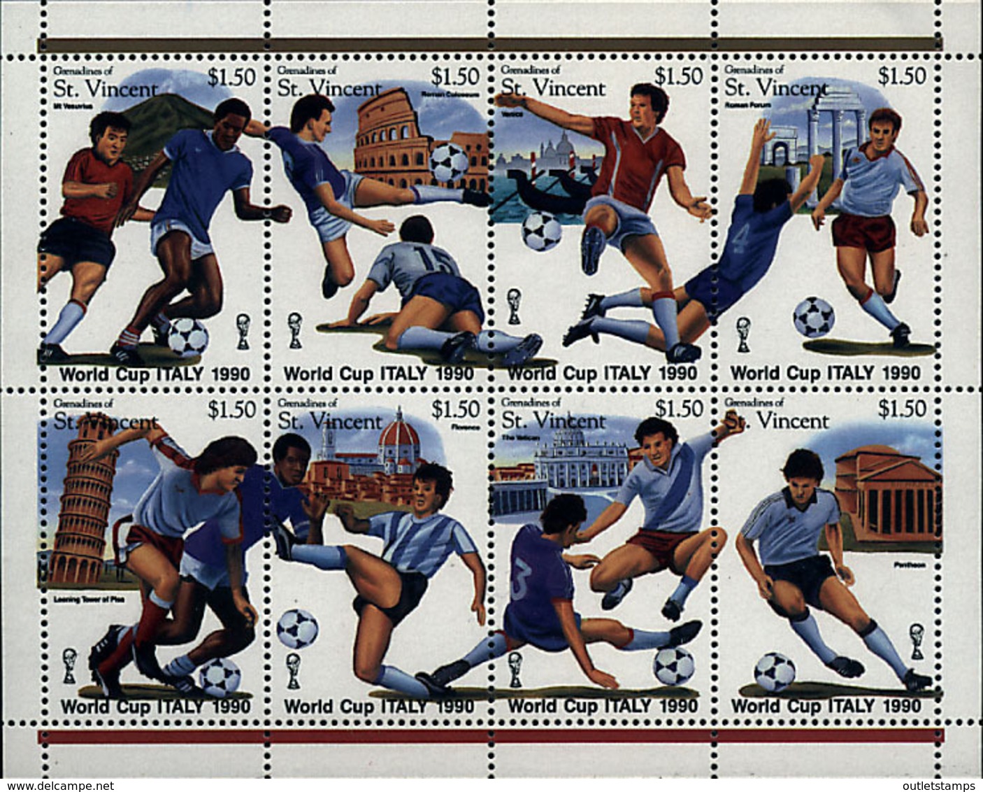 Ref. 264868 * NEW *  - ST. VINCENT AND THE GRENADINES . 1989. FOOTBALL WORLD CUP. ITALY-90. COPA DEL MUNDO DE FUTBOL. IT - St.Vincent (1979-...)