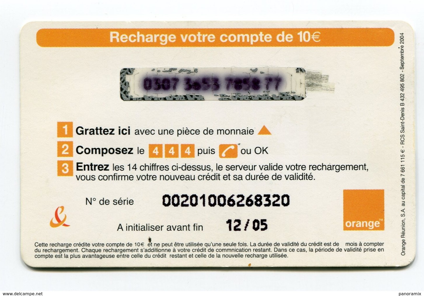 Telecarte °_ Prépayée-974-Réunion-Orange-Sourires D'enfants-Recharge 10-12.05- R/V 5877 - Réunion