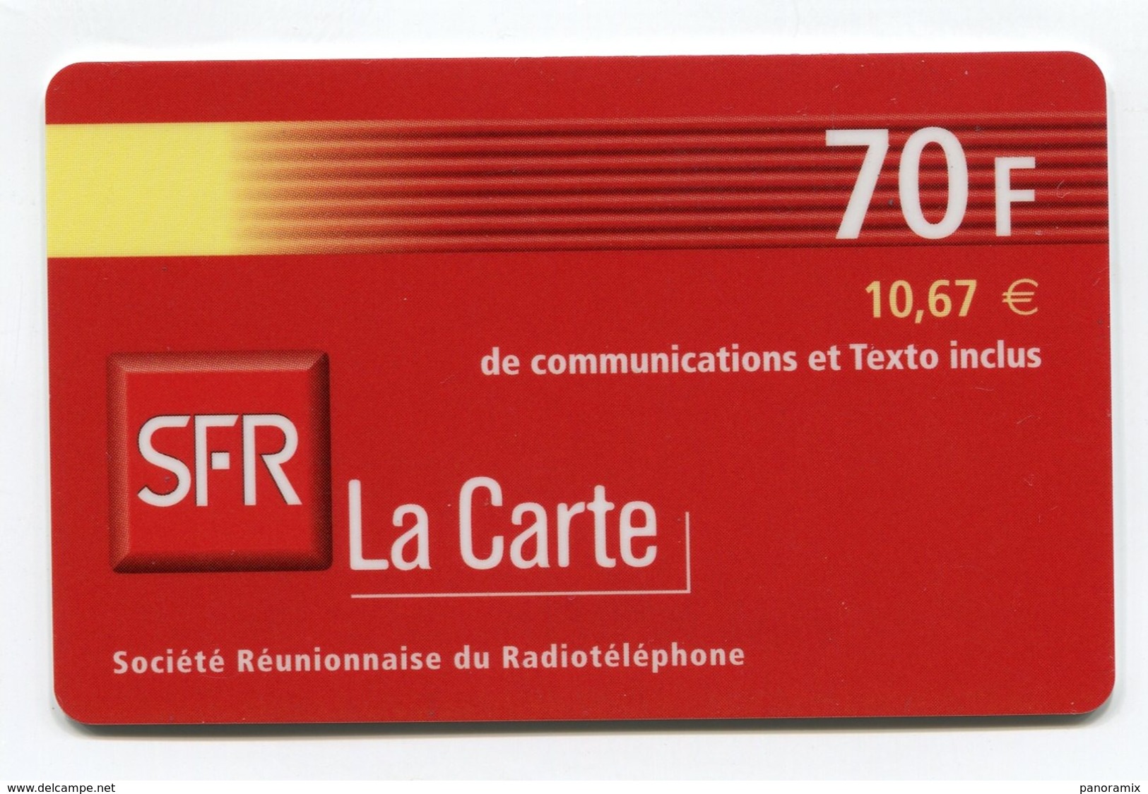 Telecarte °_ Prépayée-974-Réunion-SFR La Carte-70 F-10,67€-12.02- R/V 0171 - Réunion