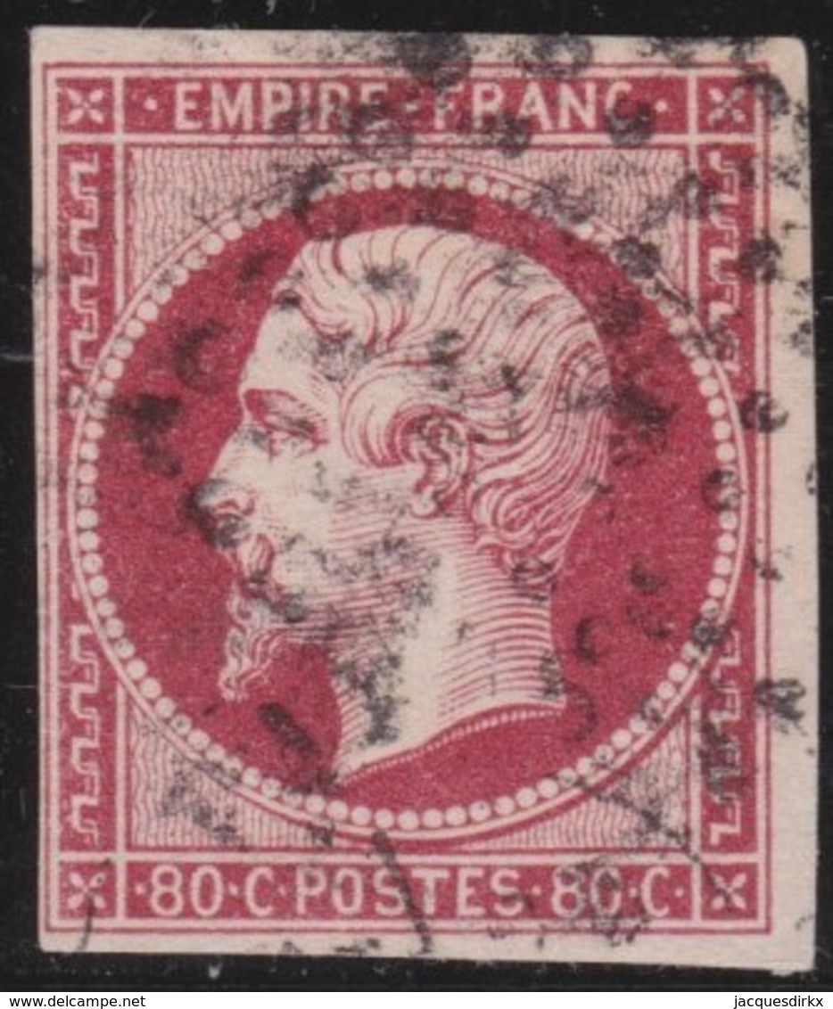 France       .    Yvert    .    17       .         O      .      Oblitéré - 1853-1860 Napoleone III