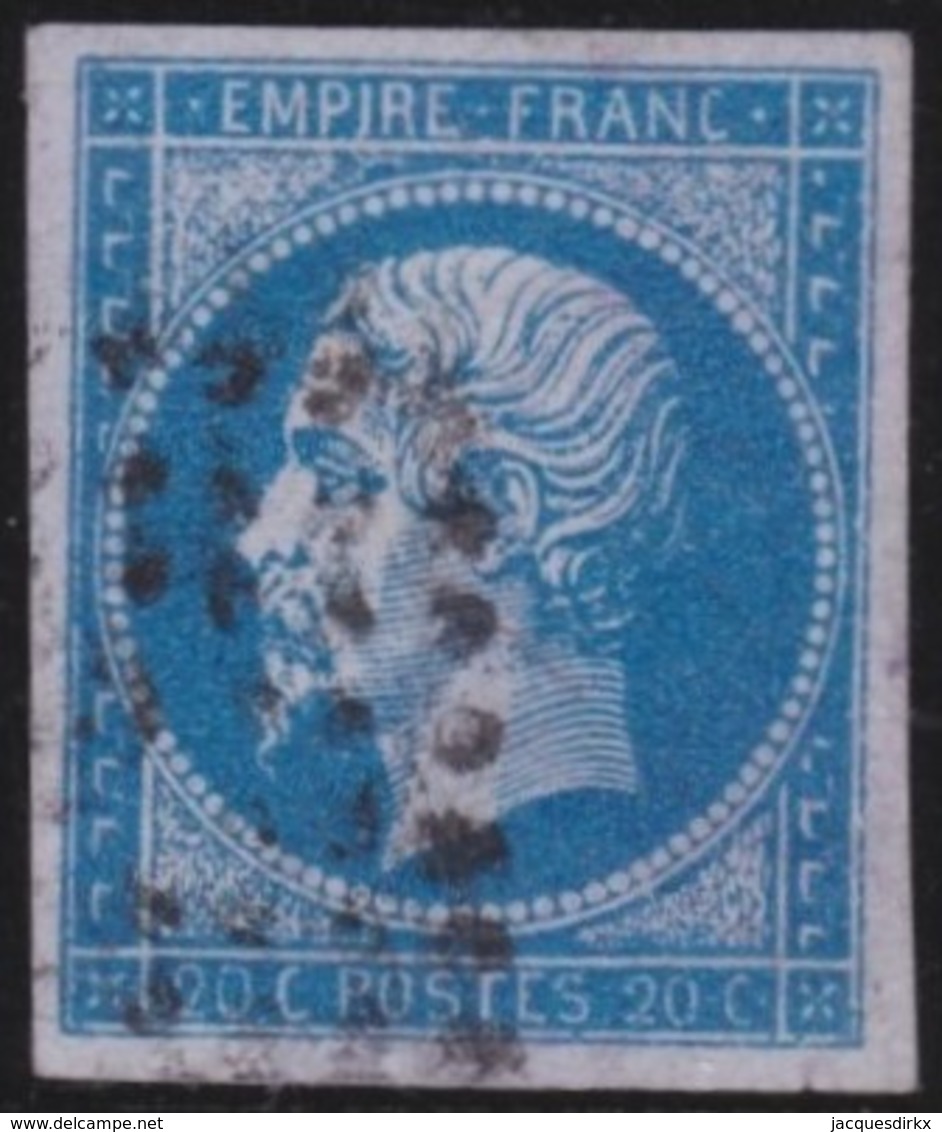 France       .    Yvert    .    14e      .         O      .      Oblitéré - 1853-1860 Napoléon III.