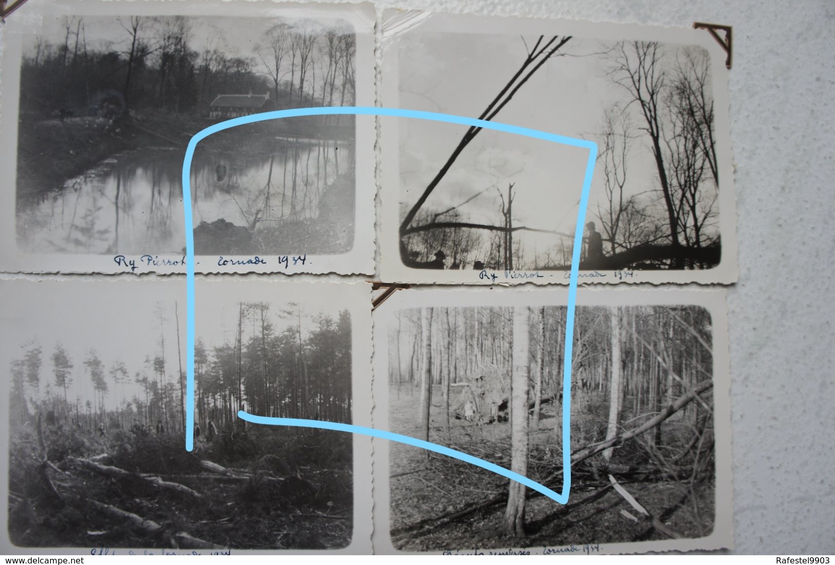 Photox4 COURT SAINT ETIENNE GENAPPE Ry D'Hez Tornade 1934 Arbres Arrachés Vieille Maison - Lieux