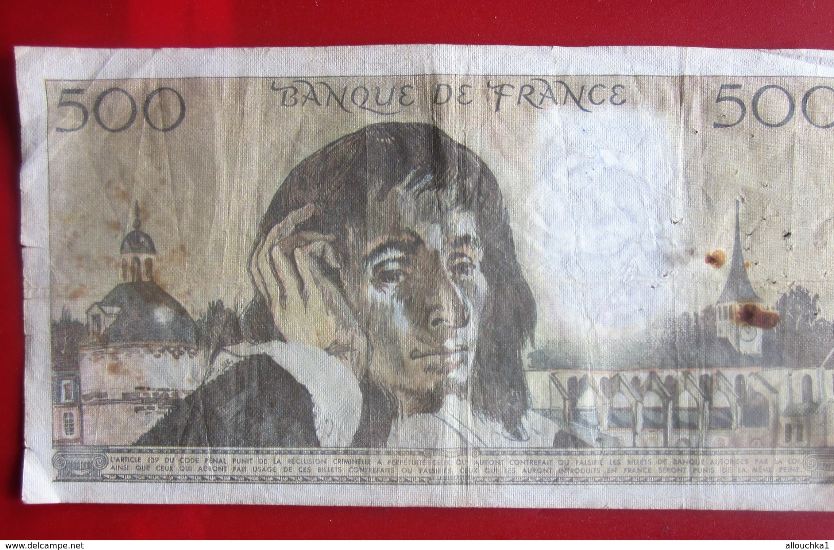 1981 .K. PASCAL Monnaies & Billets France 1962-1997 ''Francs''  500 F 1968-1993 ''Pascal'' Q.137  N° 79615 - 500 F 1968-1993 ''Pascal''