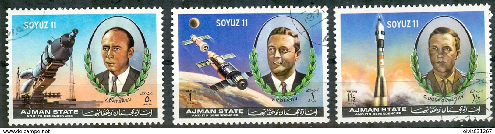 Ajman 1972, Michel No. : 1264-1266 A, Cancelled - - Ajman