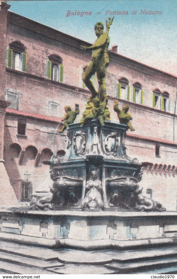 CARTOLINA - BOLOGNA - FONTANA DI NETTUNO - VIAGGIATA PER MILANO - Bologna