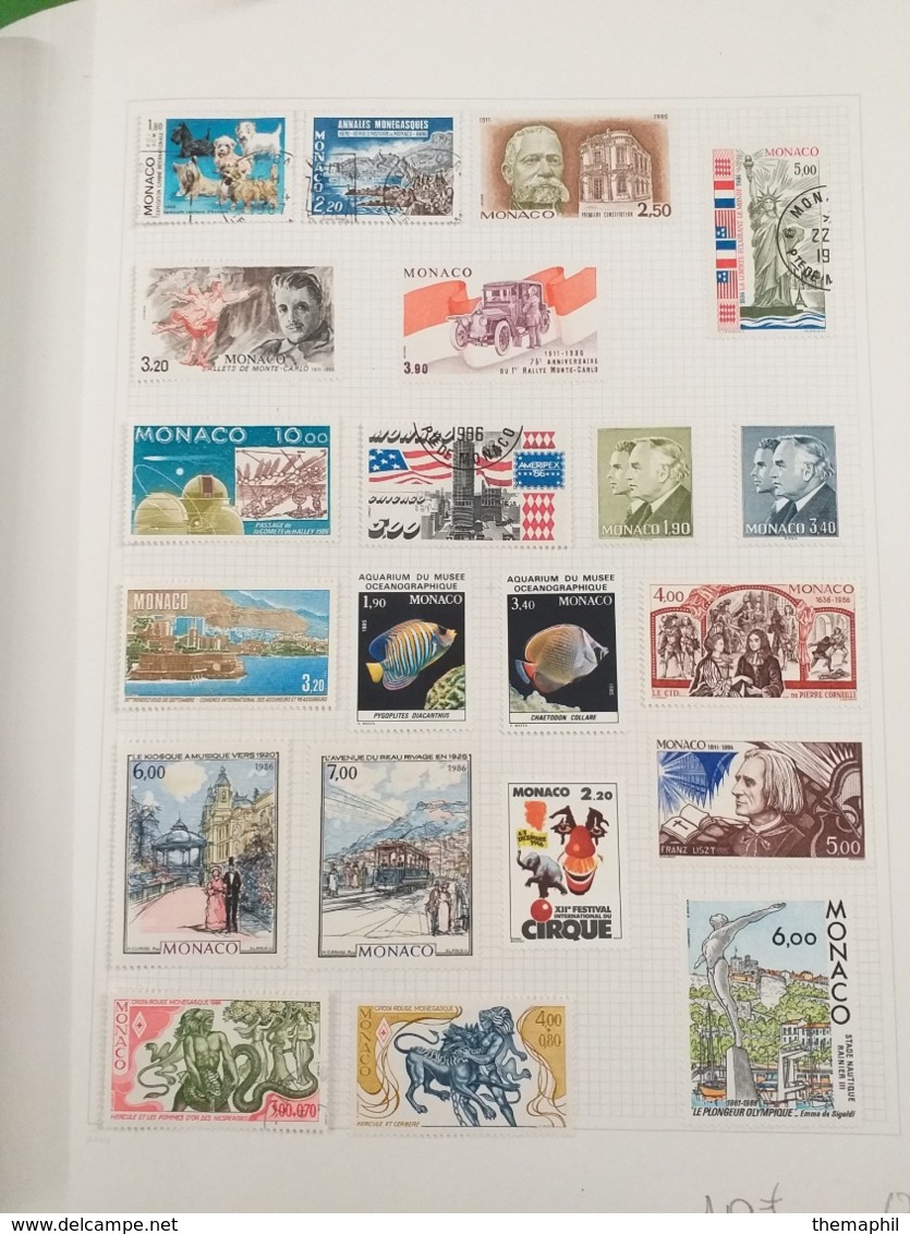 lot n° TH.1080 MONACO collection neufs * ( certains collés ) ou obliteres