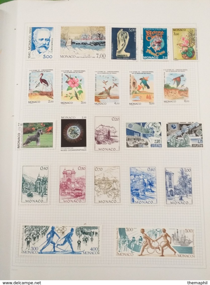 lot n° TH.1080 MONACO collection neufs * ( certains collés ) ou obliteres