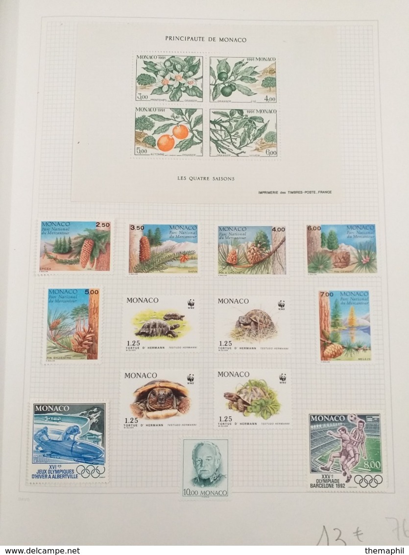 lot n° TH.1080 MONACO collection neufs * ( certains collés ) ou obliteres