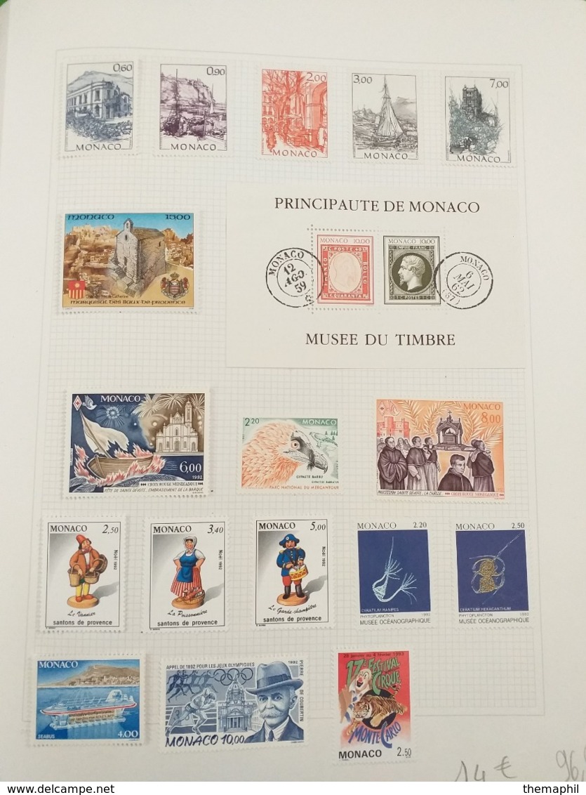 lot n° TH.1080 MONACO collection neufs * ( certains collés ) ou obliteres