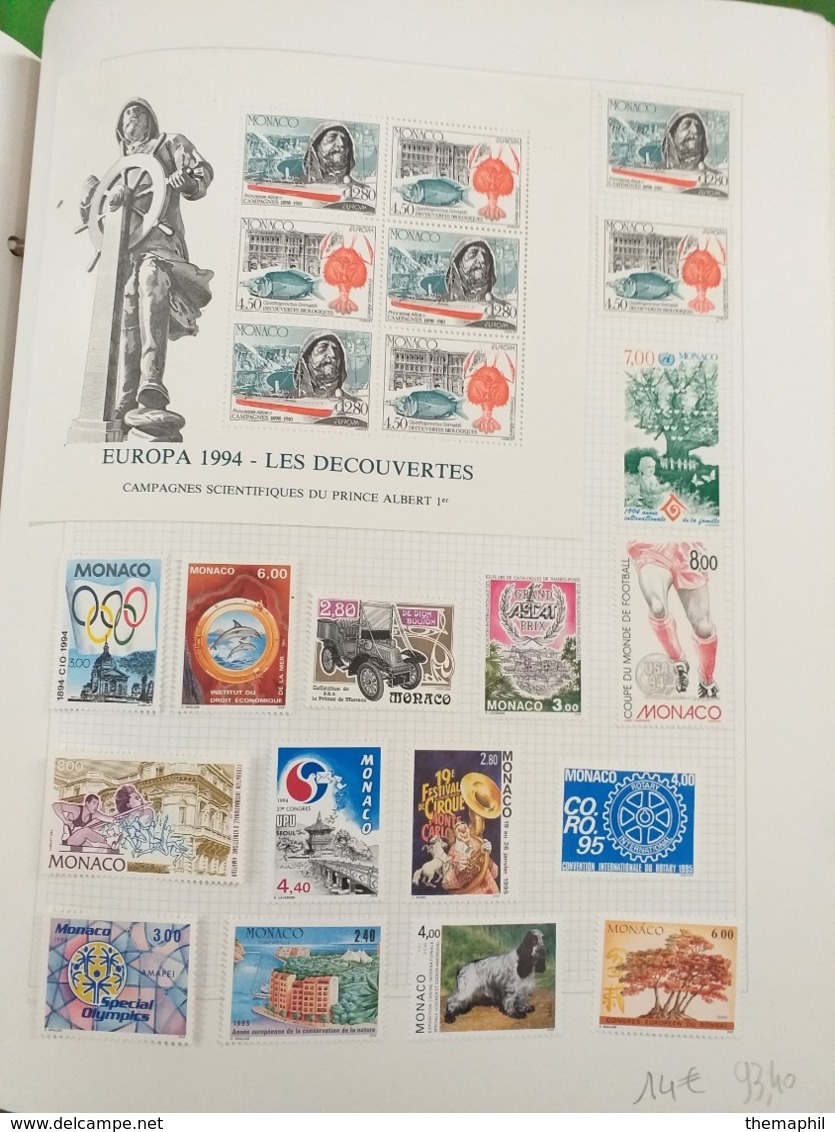 lot n° TH.1080 MONACO collection neufs * ( certains collés ) ou obliteres