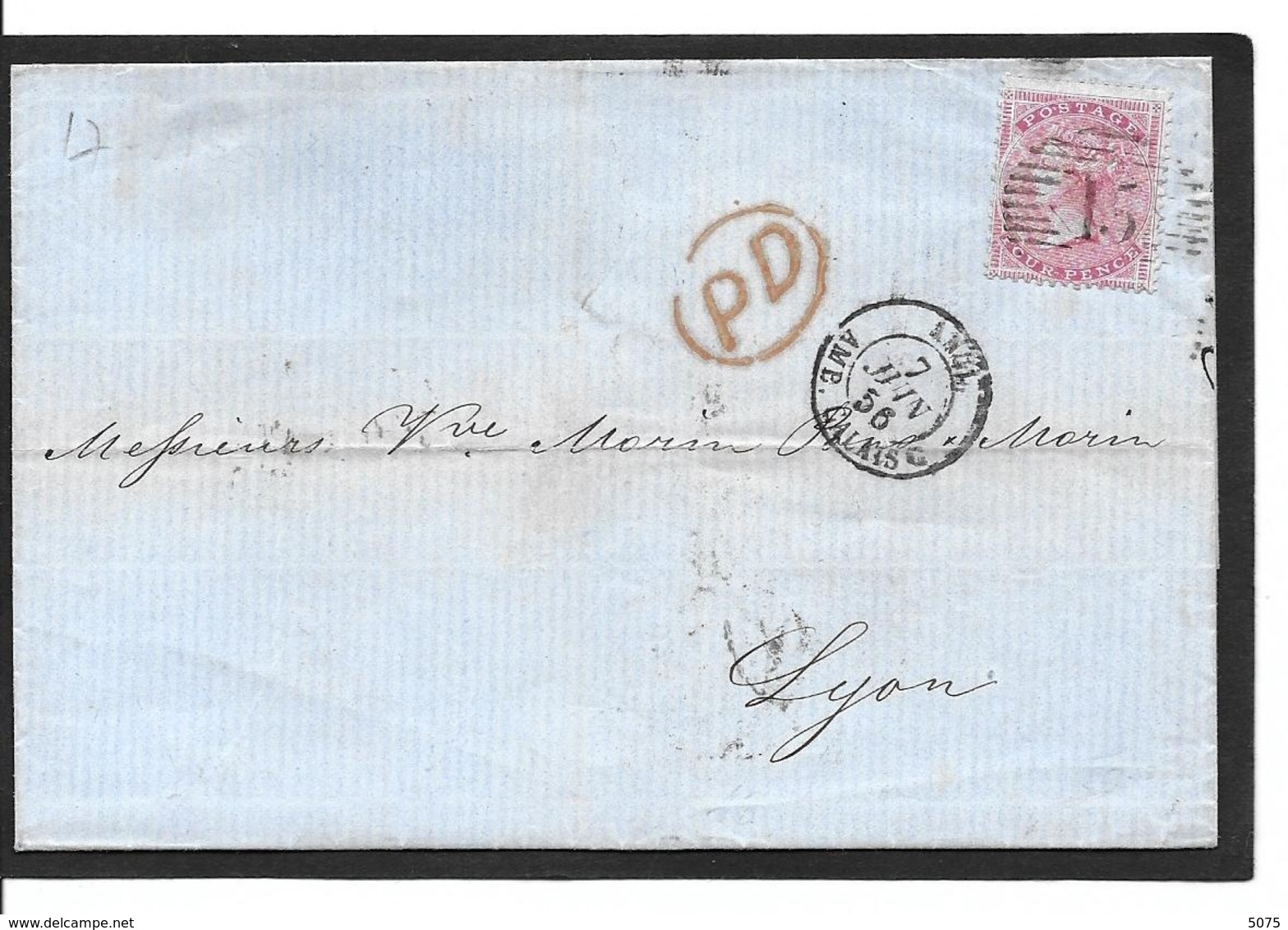 7.6.1856  4 Pence Yvert 17a - Lettres & Documents